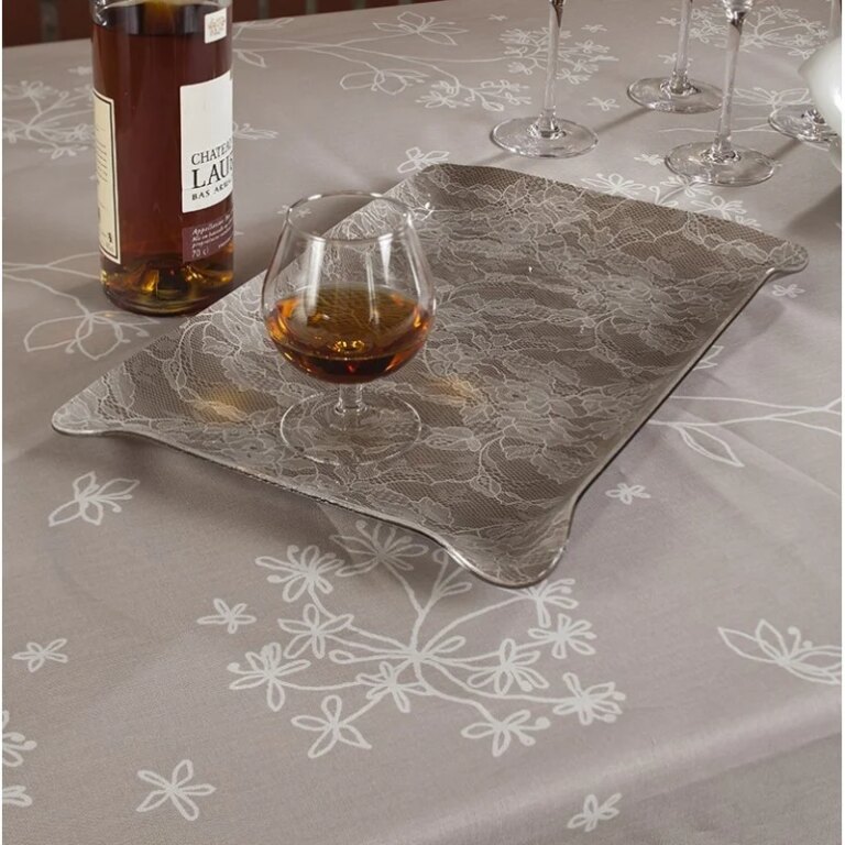 Fleur de Soleil - Nappe enduite ronde ou ovale Astrance beige