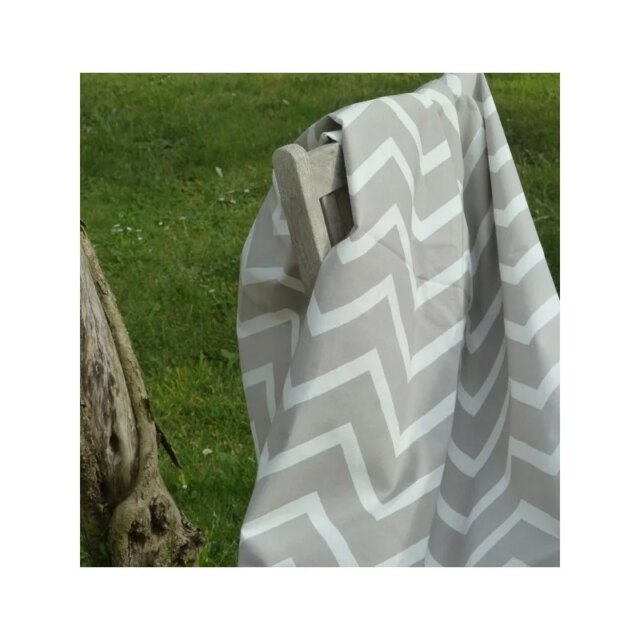 Fleur de Soleil - Nappe enduite ronde ou ovale Chevrons Beige