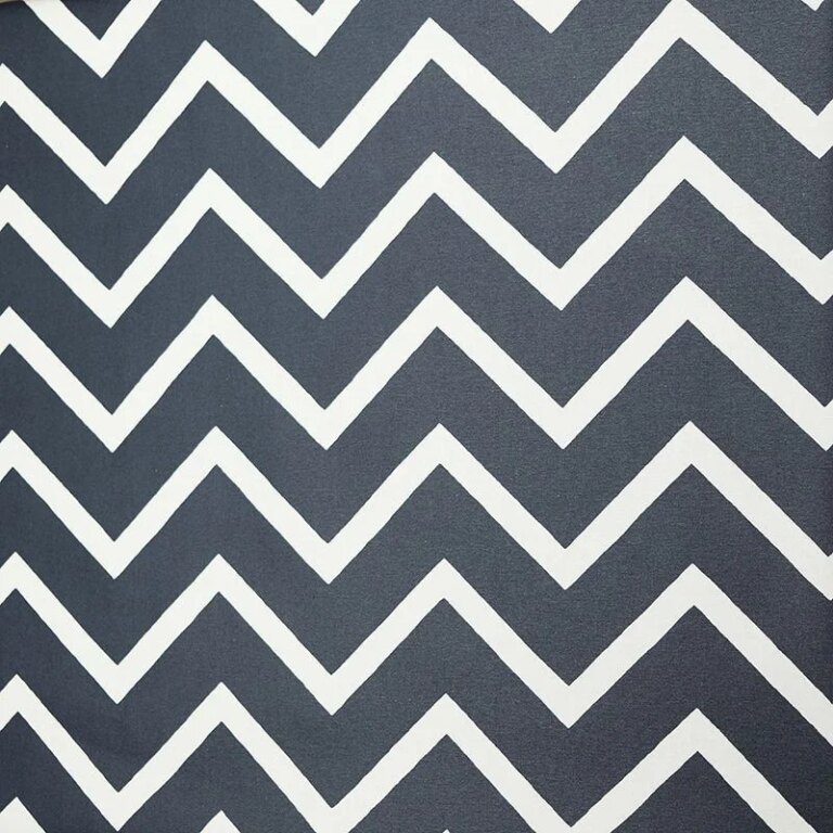 Fleur de Soleil - Nappe enduite ronde ou ovale Chevrons Noir Graphite