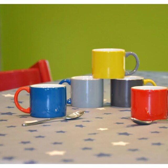 Fleur de Soleil - Nappe enduite ronde ou ovale Etoiles Gris Bleu marine