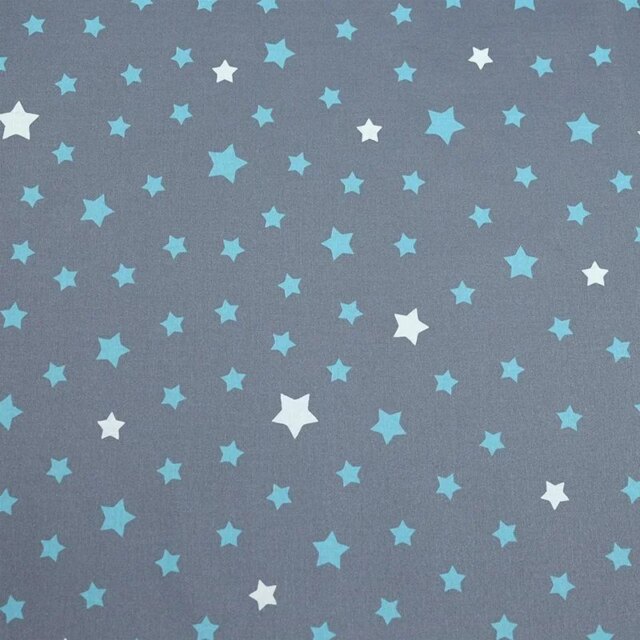 Fleur de Soleil - Nappe enduite ronde ou ovale Etoiles Gris turquoise