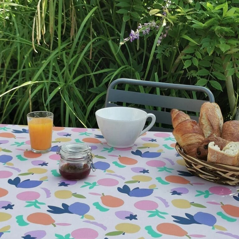 Fleur de Soleil - Nappe enduite ronde ou ovale Fruits vitaminés