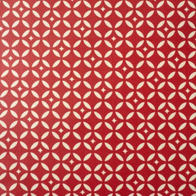 Fleur de Soleil - Nappe enduite ronde ou ovale Mosaïque Rouge
