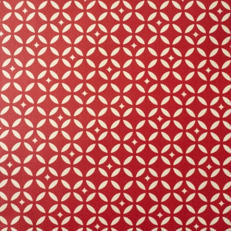 Fleur de Soleil - Nappe enduite ronde ou ovale Mosaïque Rouge