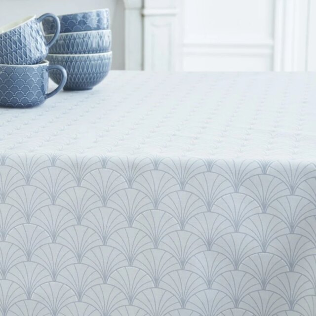 Fleur de Soleil - Nappe enduite ronde ou ovale Papyrus gris