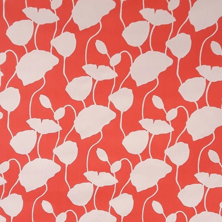 Fleur de Soleil - Nappe enduite ronde ou ovale Pavots corail