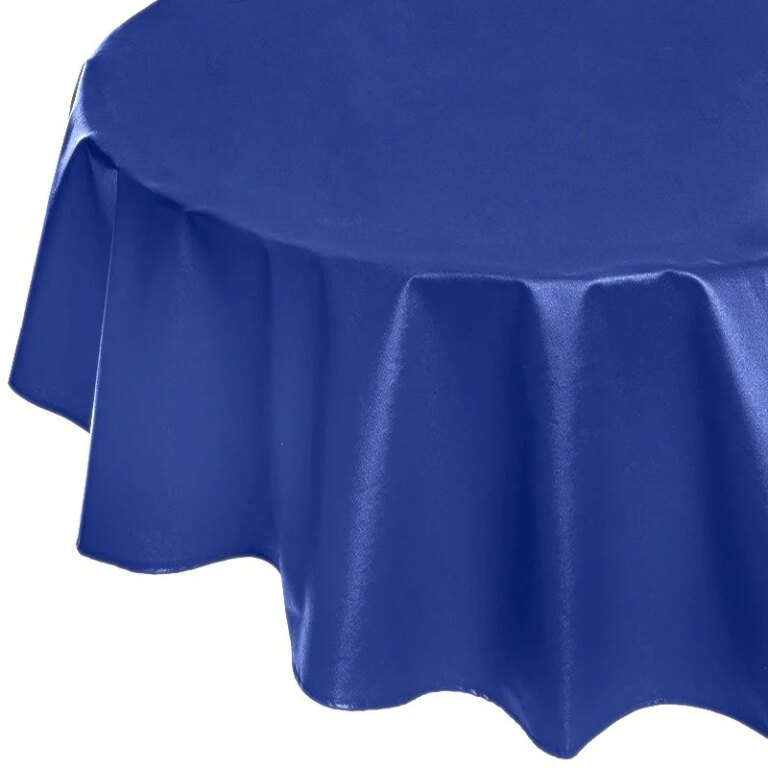 Fleur de Soleil - Nappe enduite ronde ou ovale bleu roi