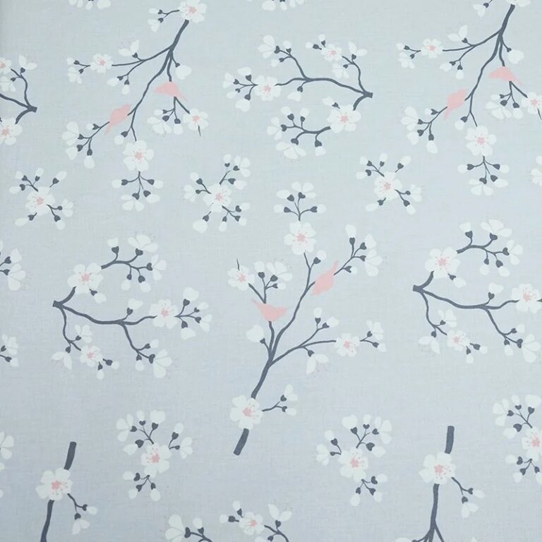 Fleur de Soleil - Nappe enduite ronde ou ovale Cerisier Gris rose