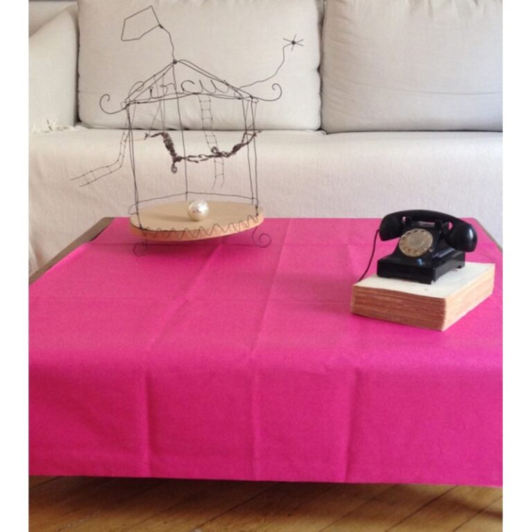 Fleur de Soleil - Nappe enduite rose fuchsia