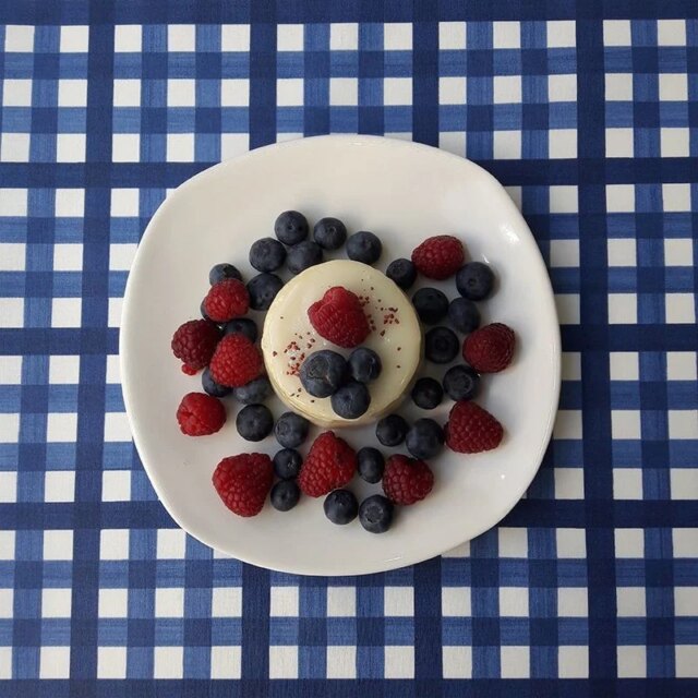 Fleur de Soleil - Nappe enduite Guinguette Bleu