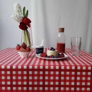 Fleur de Soleil - Nappe enduite vichy Rouge
