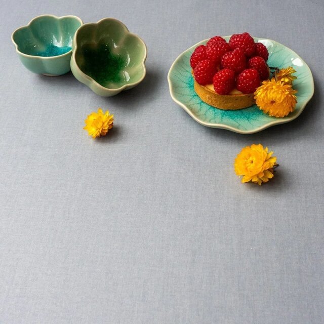 Fleur de Soleil - Nappe grise enduite