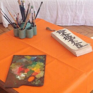 Fleur de Soleil - Nappe orange enduite