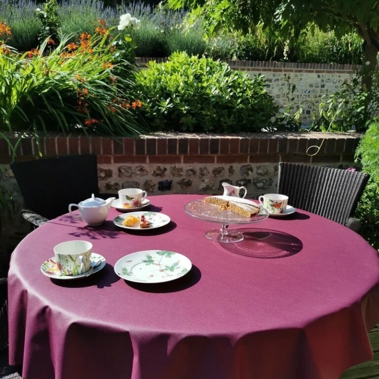 Fleur de Soleil - Nappe prune enduite
