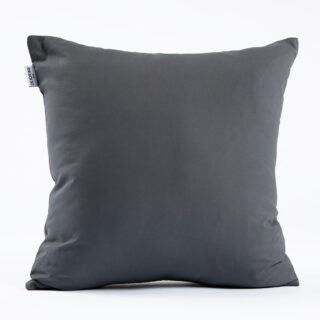 DEJORINE - Housse de coussin unie en Coton – Gris souris