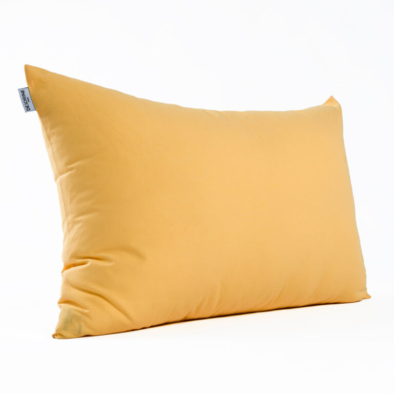 Dejorine - Housse de coussin unie en Coton - Jaune – 50x70cm