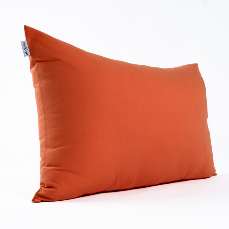 Dejorine - Housse de coussin unie en Coton - Orange – 50x70cm