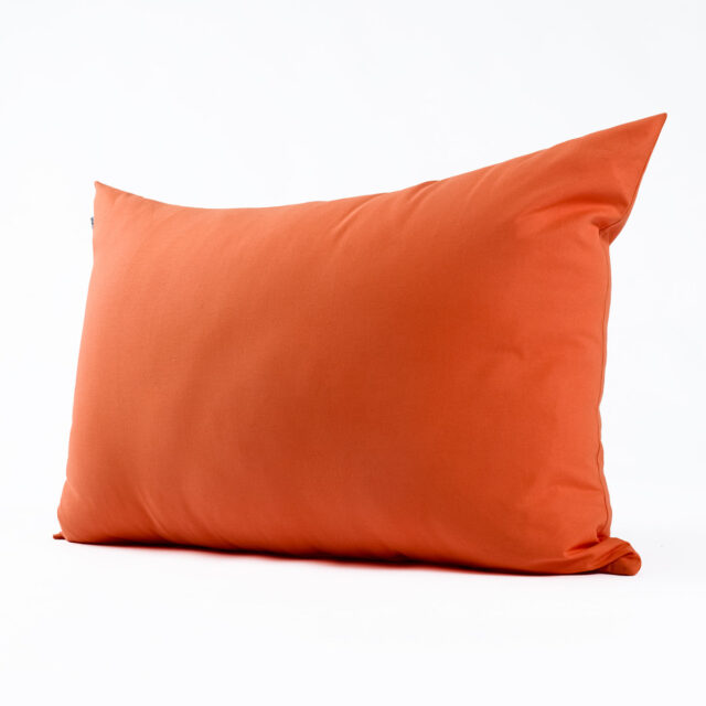 Dejorine - Housse de coussin unie en Coton - Orange