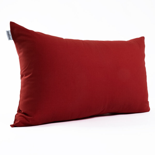 Dejorine - Housse de coussin unie en Coton - Rouge