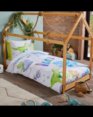 Parure Enfant Imprimée – Les Dinos par la marque Blanc de Gérardmer Blanc de Gérardmer - Parure Enfant Imprimée – Les Dinos