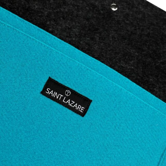 Saint-Lazare - Pochette ordinateur Made in France - Turquoise