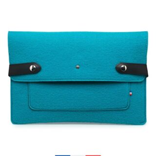 SAINT LAZARE - Pochette ordinateur Made in France  Turquoise