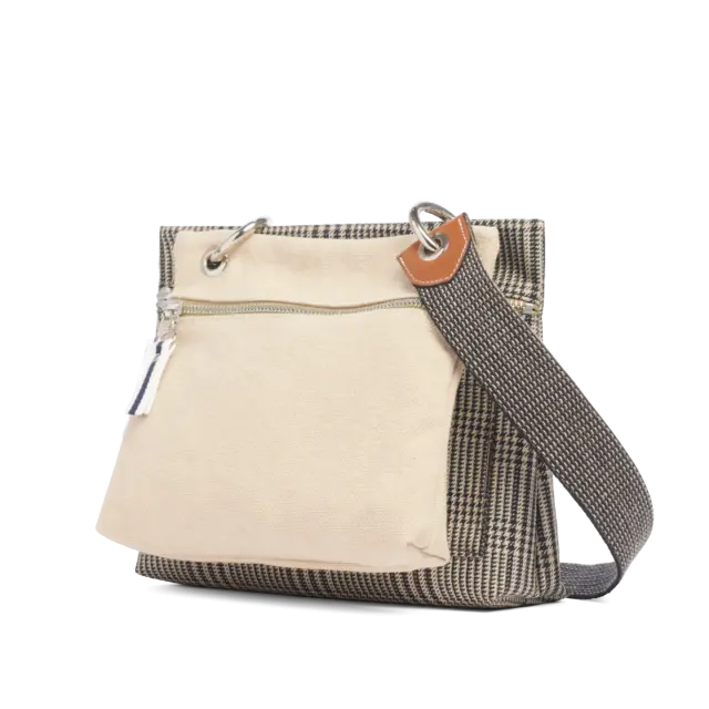 Sac Messager HACKETT - Tissu Prince De Galles - Taille Moyenne - Neuf Avec étiquettes