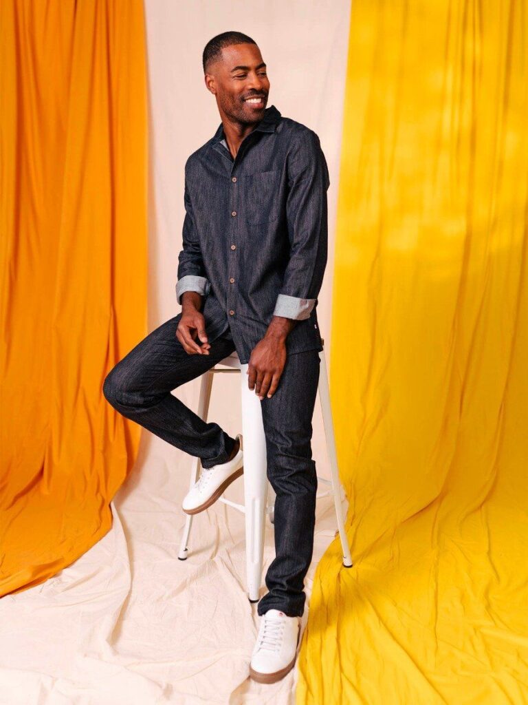 1083 - JEANS 2ND CHOIX SLIM 104N FUSELE coton bio filidenim flex indigo brut Homme