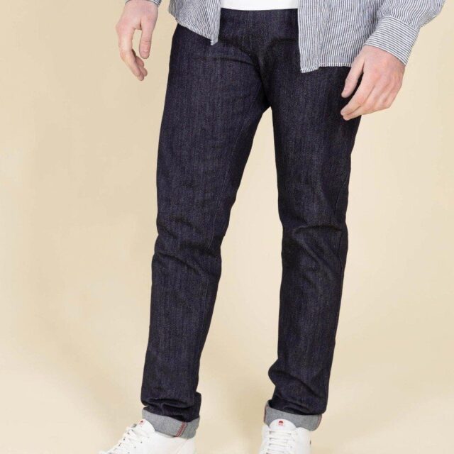 1083 - JEANS 2ND CHOIX SLIM 104N FUSELE coton bio filidenim flex indigo brut Homme
