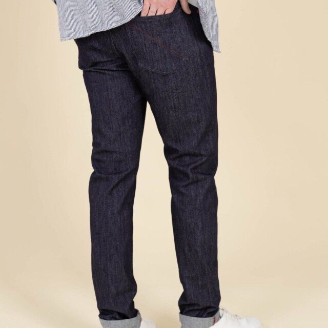 1083 - JEANS 2ND CHOIX SLIM 104N FUSELE coton bio filidenim flex indigo brut Homme