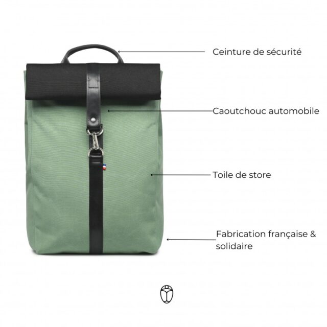 Saint-Lazare - Sac à dos Made in France - Jack noir/vert