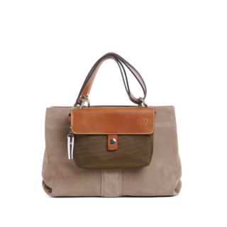 TUSSOR - Small Cuir Galet & Mobile givré kaki