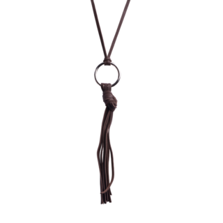 Sautoir cuir Chocolat par la marque TUSSOR TUSSOR - Sautoir cuir Chocolat