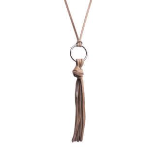 Sautoir cuir Taupe par la marque TUSSOR TUSSOR - Sautoir cuir Taupe