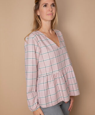 Blouse Lou – Carreaux par la marque April et C April et C - Blouse Lou – Carreaux
