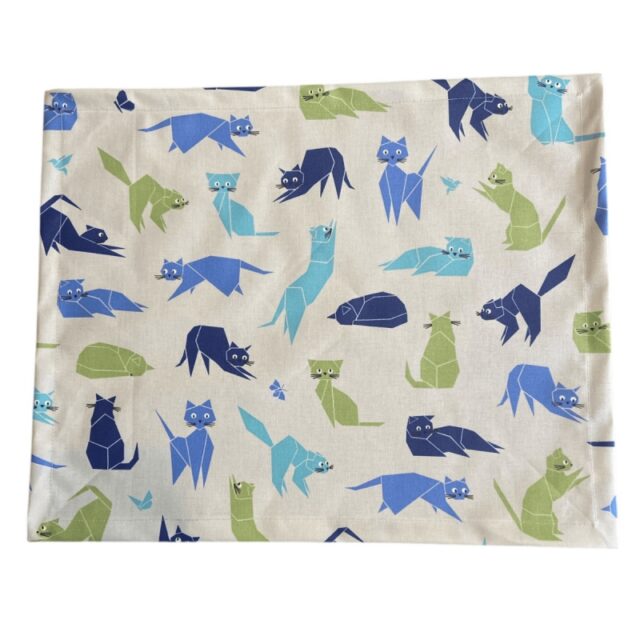 Fleur de Soleil - Serviettes de table Chats bleus - Lot de 2