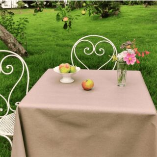 Serviettes de table Lin Coton couleur taupe- Lot de 2 par la marque Fleur de Soleil Fleur de Soleil - Serviettes de table Lin Coton couleur taupe- Lot de 2
