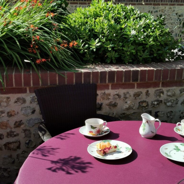 Fleur de Soleil - Serviettes de table prune - Lot de 2