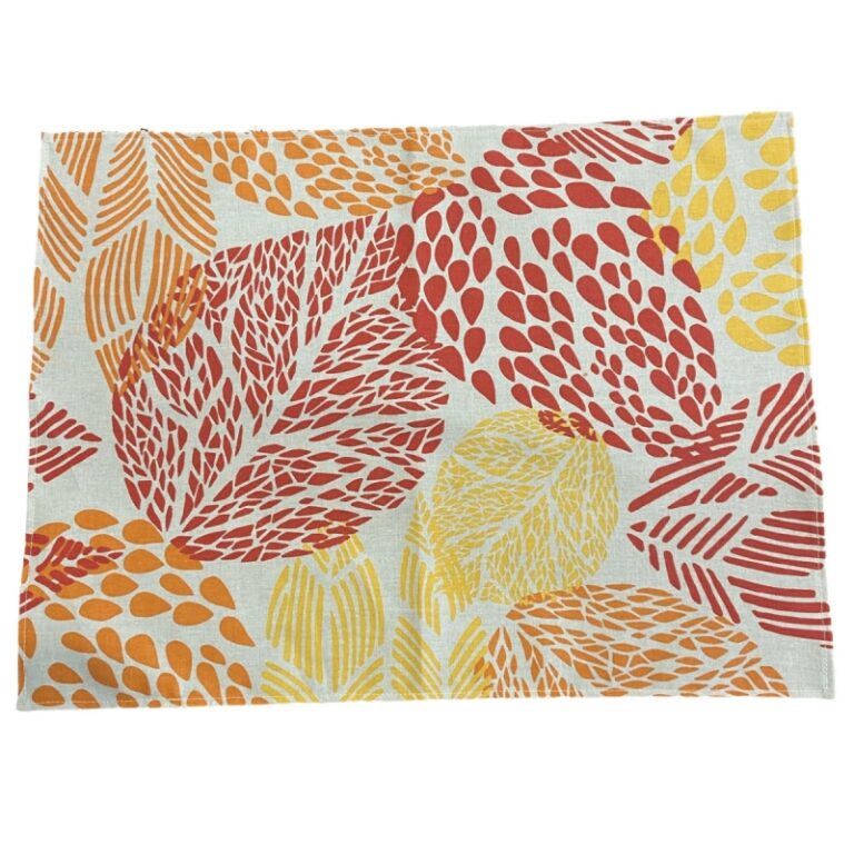 Fleur de Soleil - Serviettes Feuilles Jaunes - Lot de 2