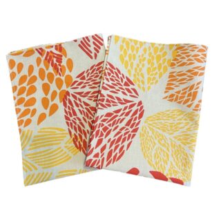 Serviettes Feuilles Jaunes – Lot de 2 par la marque Fleur de Soleil Fleur de Soleil - Serviettes Feuilles Jaunes – Lot de 2