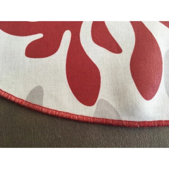 Fleur de Soleil - Set de table enduit ovale Corail rouge