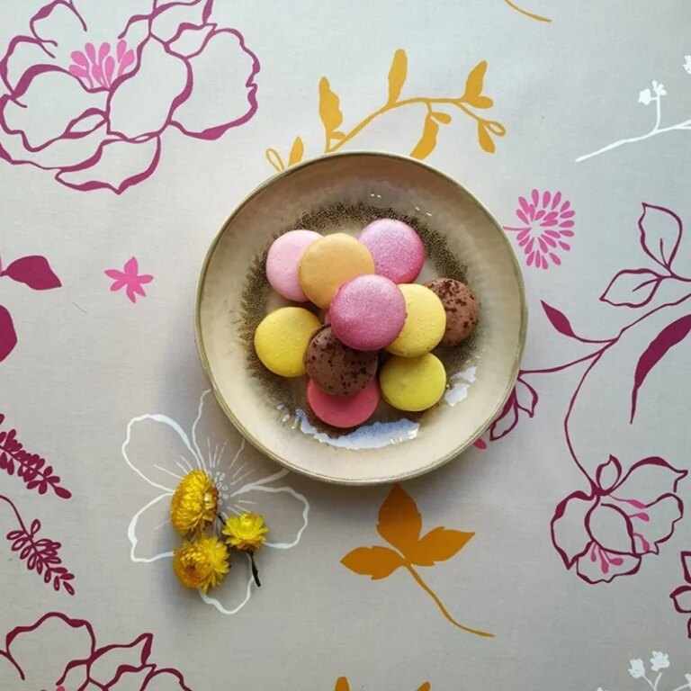 Fleur de Soleil - Set de table enduit Camélia orange