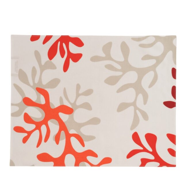 Fleur de Soleil - Set de table enduit Corail rouge