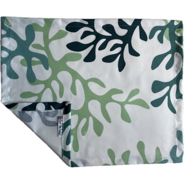 Fleur de Soleil - Set de table enduit Corail vert