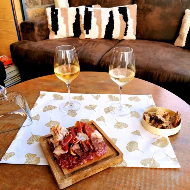 Fleur de Soleil - Set de table enduit Ginkgo doré