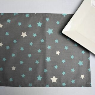 Fleur de Soleil - Set de table Etoile gris/turquoise