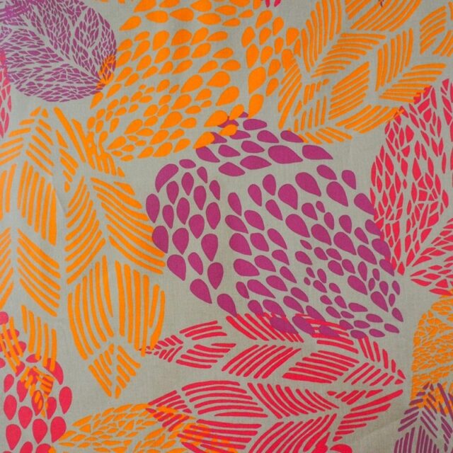 Fleur de Soleil - Set de table enduit Feuilles prune/orange