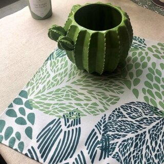 Fleur de Soleil - Set de table enduit Feuilles vertes