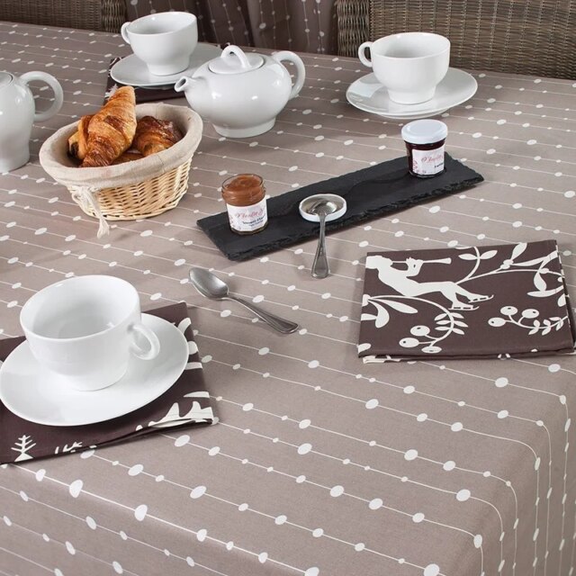 Fleur de Soleil - Set de table enduit Perle taupe