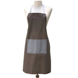 Tablier enduit Uni taupe par la marque Fleur de Soleil Fleur de Soleil - Tablier enduit Uni taupe